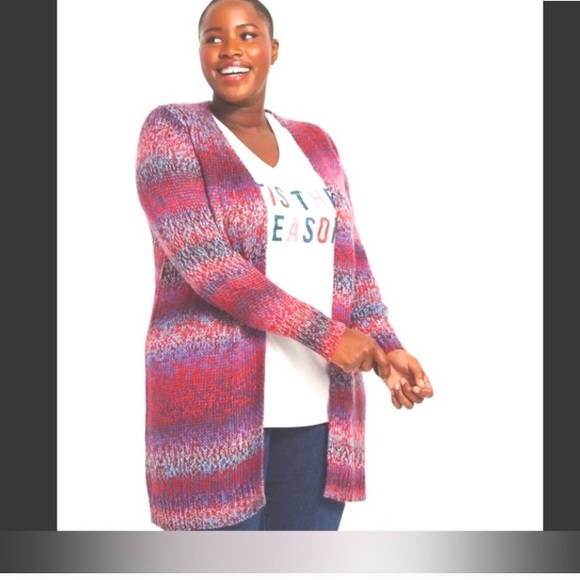 Lane Bryant Multicolor Knit Cardigan 3x - Picture 7 of 7
